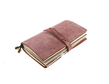 UNIQUE HM&LN Genuine Leather Journal Planner Organizer Academic Notebook Monthly Calendar & Daily Diary Achieve Goals & Improve Productivity Refillable & Handmade Graduation Gifts 2019 Pink