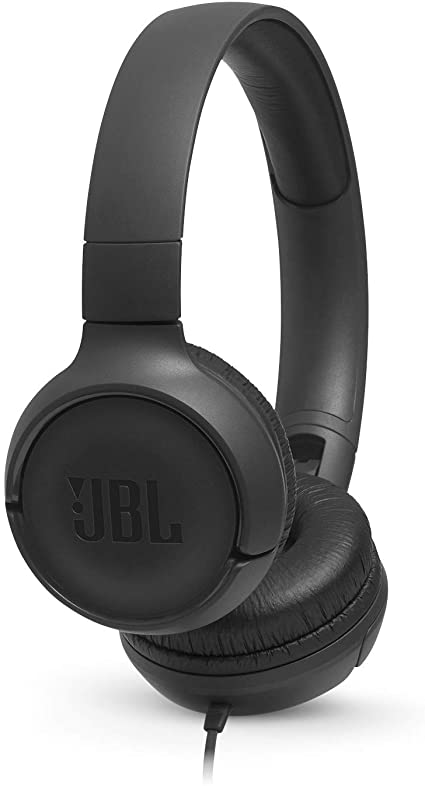 JBL Tune 500 Wired On-Ear Headphones with One-Button Remote/Mic - Black