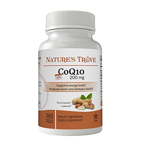 Nature's Trove CoQ10 200mg - 365 Vegetarian Capsules