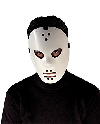 Hockey Goalie Jason Molded PVC With Glow Face Adult Costume Mask