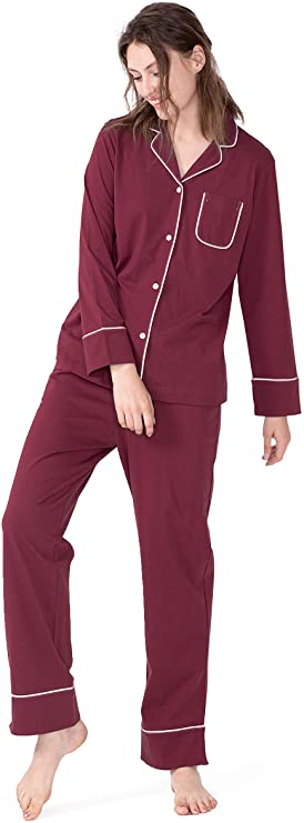 Femofit Flannel Women Pajamas Sets Long Sleeve Sleepwear with 100