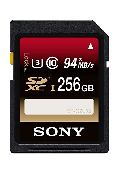 Sony 256GB Class 10 UHS-1/U3 SDXC up to 94MB/s Memory Card (SFG2UX2/TQ)