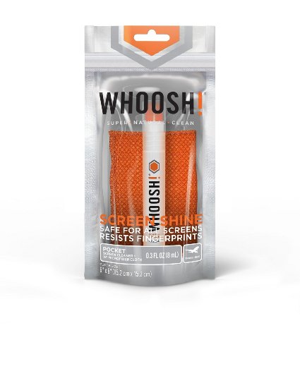 WHOOSH! Screen Shine GO Portable Sprayer & microfiber cloth 1 oz.