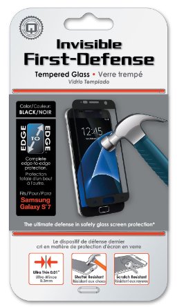 Qmadix Invisible First-Defense Edge to Edge Tempered Glass Screen Protector for the Samsung Galaxy S7 (Full Screen Coverage) (Black)