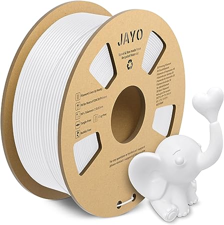 JAYO Matte PLA Filament 1.75mm, 3D Printer Filament PLA Matte 1.1KG, Neatly Wound Filament, Dimensional Accuracy  /- 0.03 mm, 1.1 KG Spool(2.42 LBS), 363 Meters, PLA Matte White