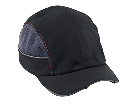 Ergodyne Skullerz 8960 Bump Cap with LED Brim Lighting, Short Brim, Black