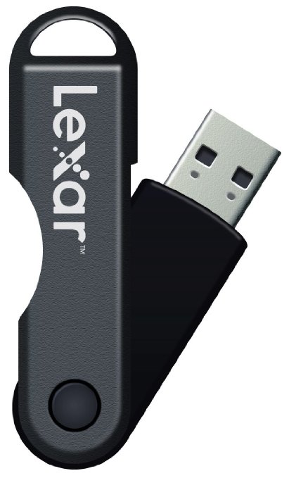 Lexar JumpDrive TwistTurn 64GB USB Flash Drive LJDTT64GABNL (Black/Black)