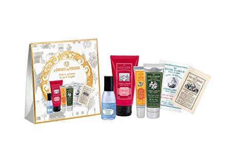 Holiday Delights Gift Set, with must have shower gel, hand cream, pillow mist, lip balm, with fresh scents, made in France
