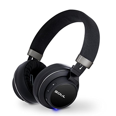 SOUL IMPACT OE signature sound On-Ear wireless headphones,Bluetooth headset stereo bass along w/ clarity of mids & highs, Stylish Black,18 hours playtime, Carrying bag, Lightweight and Foldable design