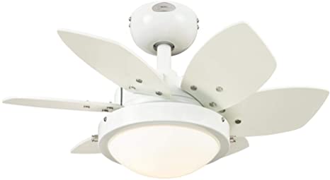 Westinghouse Lighting 7224700 Quince Indoor Ceiling Fan with Light, 24 Inch, White