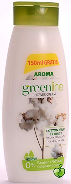 AROMA Greenline Moisturizing Cotton Shower Cream, 400 ml