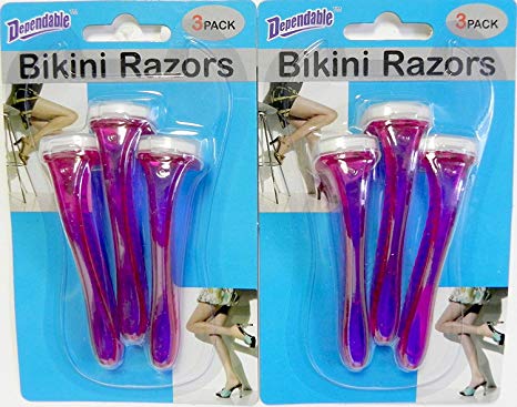 2 Packs of Bikini Razors Total 6 Pieces Ideal For a Brazillian Shave