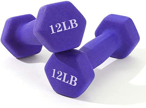 SMIDOW Hand Weights Dumbbell Set - Set of 2 Neoprene Coated Free Weights Set with Hex Shape, Exercise & Fitness Equipment for Home Gym Workouts Strength Training for Women Men Kids