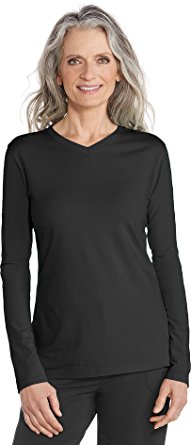 Coolibar UPF 50  Women's V-Neck T-Shirt - Sun Protective