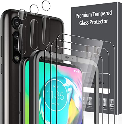 6 Pack LK 3 Pack Screen Protector   3 Pack Camera Lens Protector Compatible with Motorola Moto G Power, Tempered Glass, Easy Frame Installation, HD Ultra-Thin