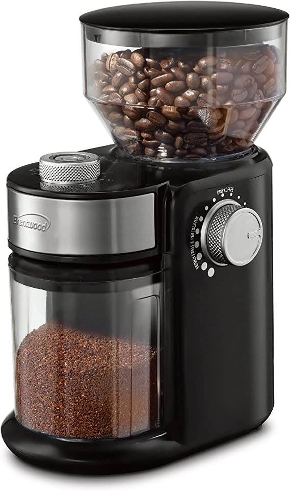 Brentwood CG-2021BK 8-Ounce Automatic Burr Coffee Bean Grinder Mill, Black