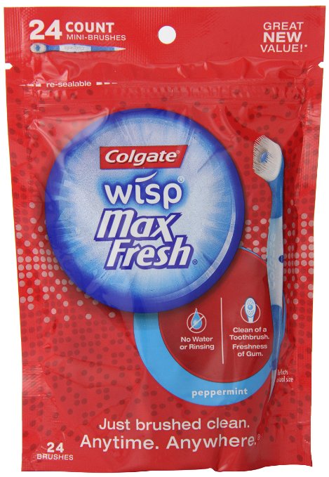 Colgate Wisp Portable Mini-Brush Max Fresh Peppermint 24 Count