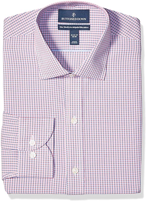 Buttoned Down Men's Xtra-Slim Fit Pattern Non-Iron Dress Shirt