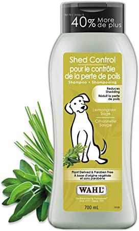 Wahl Canada Dog Shed Control Shampoo, Plant Derived Shampoo in Lemongrass, Sage, Oatmeal & Aloe for Healthy Coats & Skin, Paraben-Free, 700ml, Model 58323