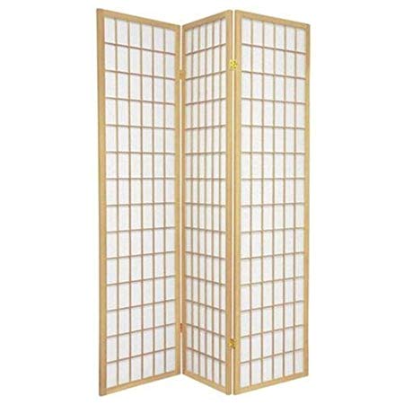 Home Furnishings- 3-Panel Shoji Screen Room Divider, Natural