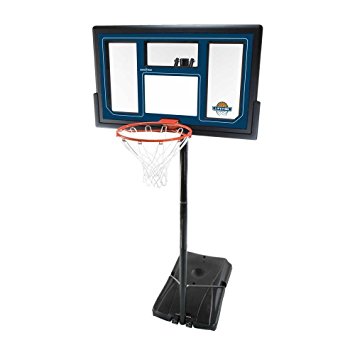 Lifetime 1529 Courtside Height Adjustable Portable Basketball System, 50 Inch Shatterproof Backboard