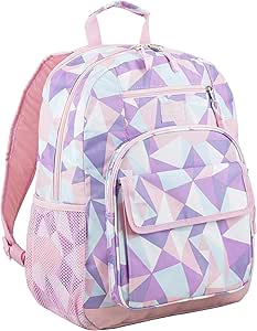 Eastsport Travel Laptop Backpack, Business Water Resistant Slim Sturdy Laptops Backpack College Work Computer Bag Unisex Fits 15" Notebook, Rose Sand Crystal Clear Geo Print