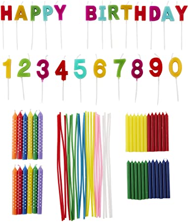 Wilton Rainbow Birthday Party Candles Set, 83-Piece