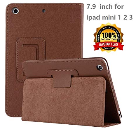 iPad Mini 1/2/3 Case - Corner Protection Stand Smart Cover Case with Auto Sleep/Wake Feature for Apple iPad Mini 1 / iPad Mini 2 / iPad Mini 3 (Brown 03) …