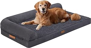 Dog Bed for Medium Size Dog, Washable Medium Dog Bed Couch with Waterproof and Removable Cover, Orthopedic Dog Crate Bed Sofa with Nonskid Bottom, Pet Bed for Dogs Up to 55lbs, 36" L x 27" W x 7" Th