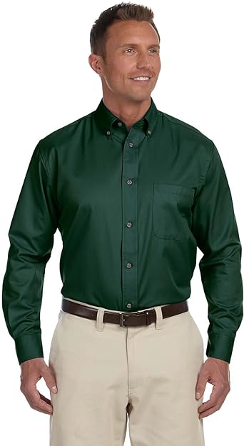 Men's Easy Blend Long-Sleeve Twill Shirt with Stain-Release