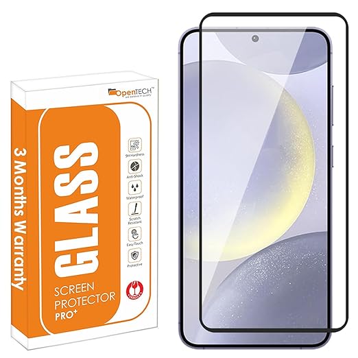 OpenTech® Tempered Glass Screen Protector Compatible for Samsung Galaxy S24 Plus 5G with Edge to Edge Coverage and Easy Installation kit