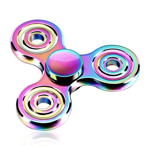 Fidget Spinner, Kungix Relieve Stress Reducer Help Focus Killing Time Rainbow Colorful Hand Finger Toy