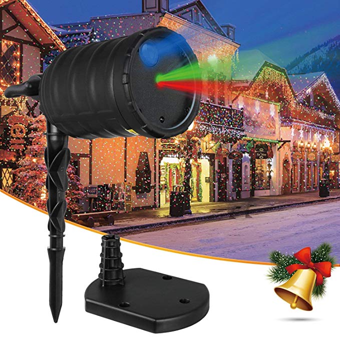 AUTO-VOX Christmas Outdoor Laser Light Projector with RGB Moving Stars Laser Show for Christmas,Holiday,Party,Landscape,and Garden Decoration