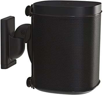 SANUS WSWM21 Wireless Speaker Wall Mount for The Sonos One, Play:1, Play:3 (Black, Single)