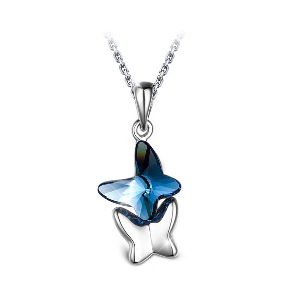 [DEAL OF THE DAY] T400 Jewelers "Dream Chasers" Love Gift Swarovski Elements Crystal Butterfly Pendant Necklace Women's Jewelry