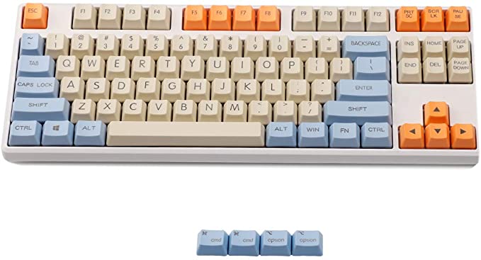 YMDK Godspeed Top Print Thick PBT Mac Keys OEM Profile Keycaps Suitable for Standard ANSI 61 TKL 108 MX Mechanical Keyboard (Only Keycap)