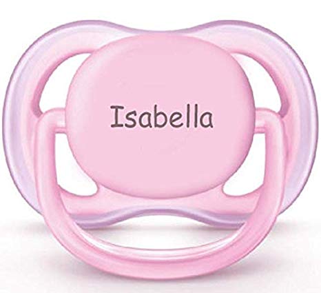 Philips AVENT Personalized Pacifier by Pacidoodle Customize Now Engraved with Your Baby's Name OR Monogram (Pink 0-6m)