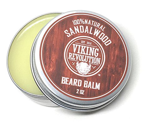 BEST DEAL Beard Balm with Sandalwood Scent and Argan & Jojoba Oils - Styles, Strengthens & Softens Beards & Mustaches - Leave in Conditioner Wax for Men by Viking Revolution