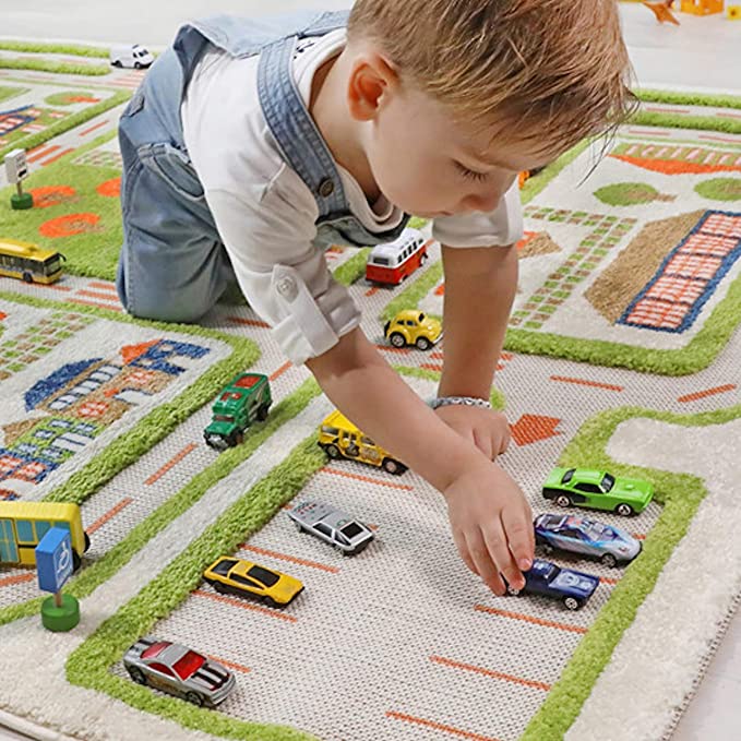 Traffic Green by IVI 3D Play Rugs, 39x59 Inches