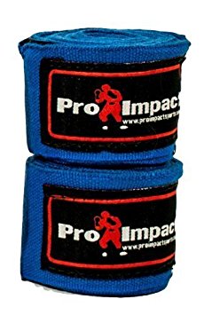 Pro Impact Boxing/MMA Handwraps 180 Mexican Style Elastic 1 Pair BLUE