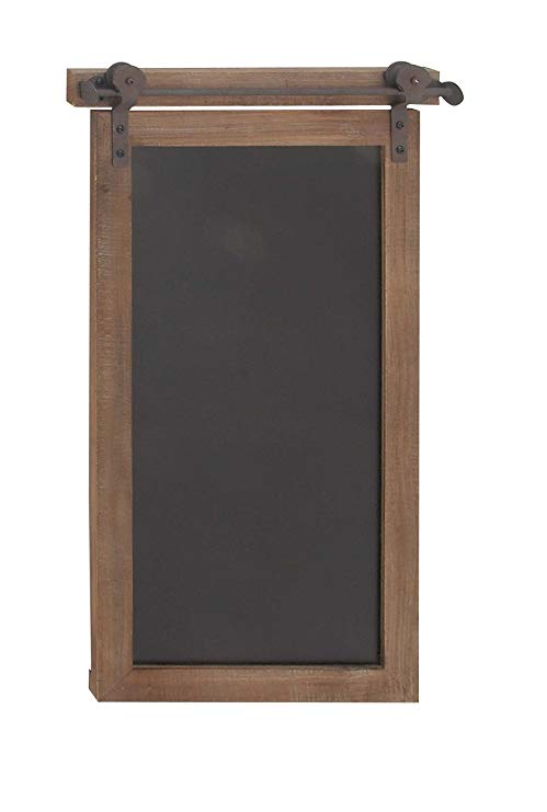 Deco 79 84252 Rectangular Wood and Metal Chalkboard, 28" x 16", Brown/Black