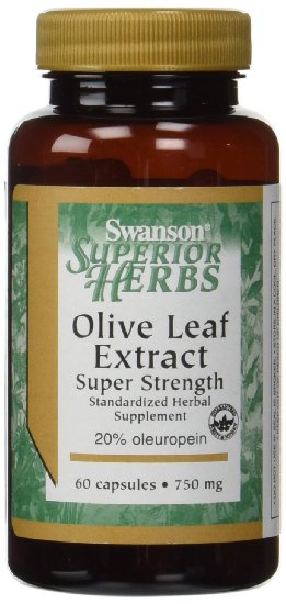 Swanson Super Strength Olive Leaf Extract 750 mg - 60 Caps (2 Pack)