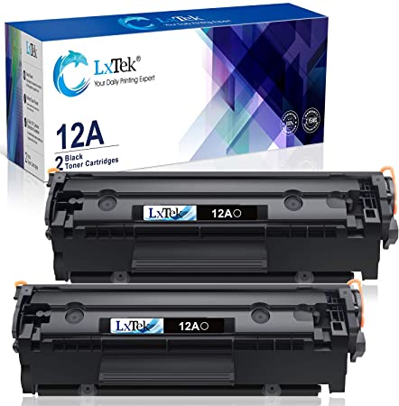 LxTek Compatible Toner Cartridge Replacement for HP 12A Q2612A to use with Laserjet 1012 1022 1020 1018 1022N 1010 3015 3050 3030 3052 3055 M1319F Printers (2 Black, High Yield)