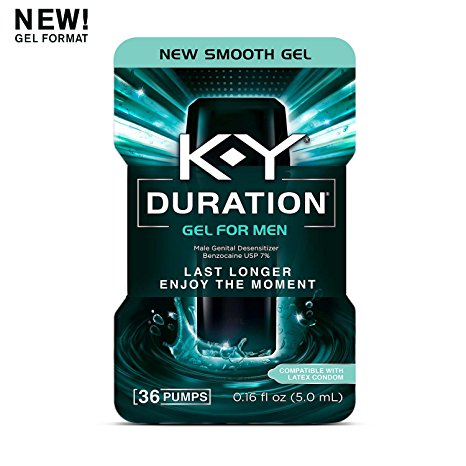 K-Y Duration Gel for Men - Last Longer & Enjoy The Moment, 36 pumps, (Condom Safe) Male Genital Desensitizer 0.16 oz