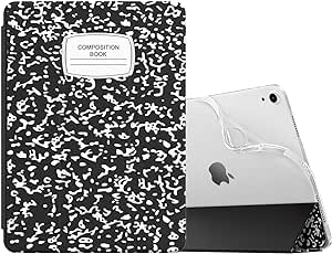 MoKo for iPad Air 6th Generation 11-inch Case (M2) 2024, iPad Air 5th/4th Gen Case 10.9" 2022/2020, Translucent Frosted Soft TPU Back Cover for iPad Air 6/5/4 Gen, Slim iPad Air Case,Notebook Black