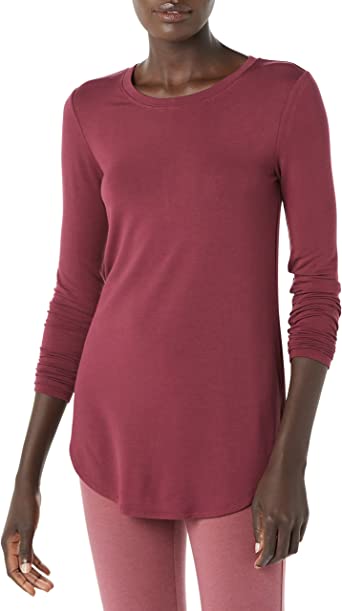 Daily Ritual Women's Supersoft Terry Standard-Fit Long-Sleeve Shirttail Hem Shirt