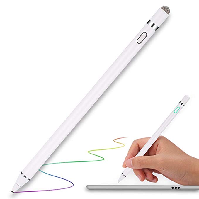 SOCLL Active Stylus Digital Pen for Touch Screens,Compatible for iPad iPhone Samsung Tablets,Perfect for Drawing and Handwriting on Touch Screen Smartphones & Tablets (iOS/Android), 2 in 1 Tips