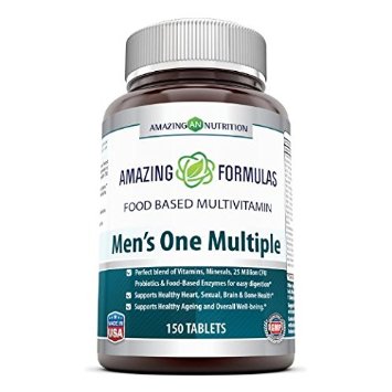 Amazing Nutrition Mens One Multiple 150 Tabs - Just One Tablet of Amazing Nutritions Mens One Multiple Food Based Multivitamin May Serve As a Great Way to Provide Nutrients That a Mans Body Needs to Stay Healthy and Active