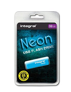 Integral Neon 32GB USB 2.0 Flash Drive - Blue