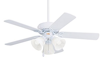 Emerson CF710WW Traditional Style 42-Inch 5-Blade Ceiling Fan, White with Frosted Globes